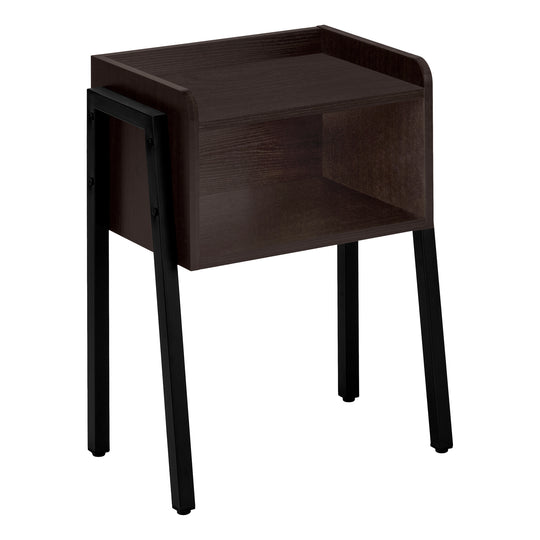 I 3593 Accent Table - 23"H / Espresso / Black Metal - Furniture Depot (7881119170808)