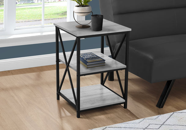 I 3596 Accent Table - 26"H / Grey / Black Metal - Furniture Depot (7881119400184)