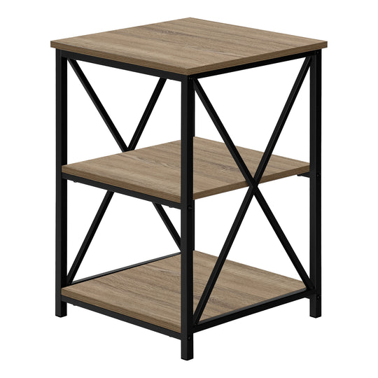 I 3597 Accent Table - 26"H / Dark Taupe / Black Metal - Furniture Depot