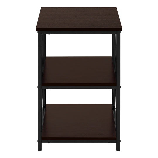 I 3598 Accent Table - 26"H / Espresso / Black Metal - Furniture Depot (7881119465720)