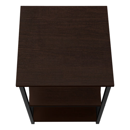 I 3598 Accent Table - 26"H / Espresso / Black Metal - Furniture Depot (7881119465720)