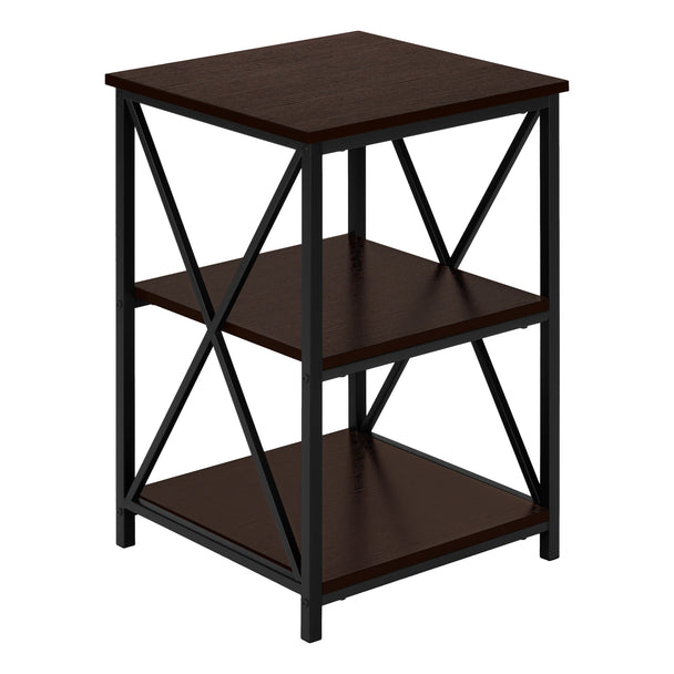 I 3598 Accent Table - 26"H / Espresso / Black Metal - Furniture Depot (7881119465720)