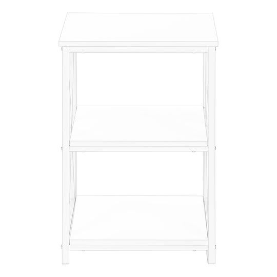 I 3599 Accent Table - 26"H / White/ White Metal - Furniture Depot