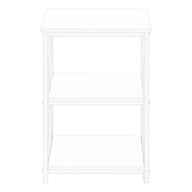 I 3599 Accent Table - 26"H / White/ White Metal - Furniture Depot