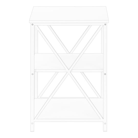 I 3599 Accent Table - 26"H / White/ White Metal - Furniture Depot