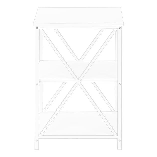 I 3599 Accent Table - 26"H / White/ White Metal - Furniture Depot