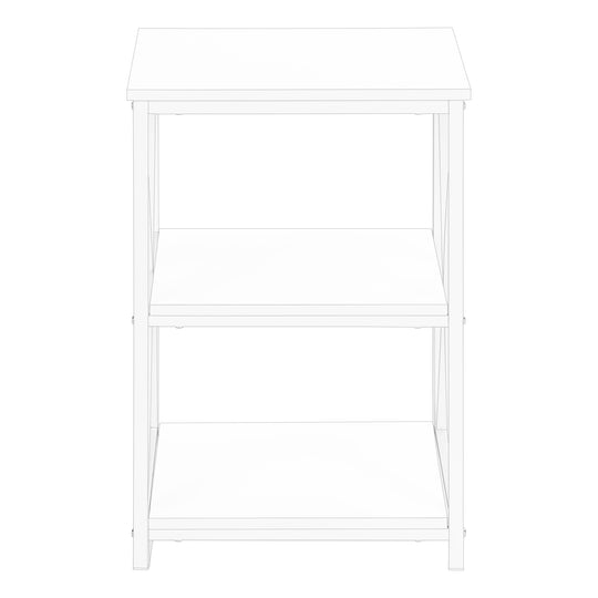 I 3599 Accent Table - 26"H / White/ White Metal - Furniture Depot