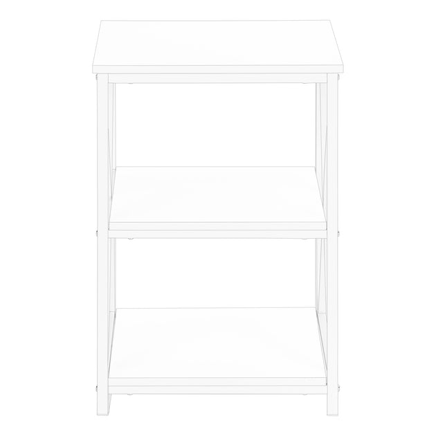I 3599 Accent Table - 26"H / White/ White Metal - Furniture Depot