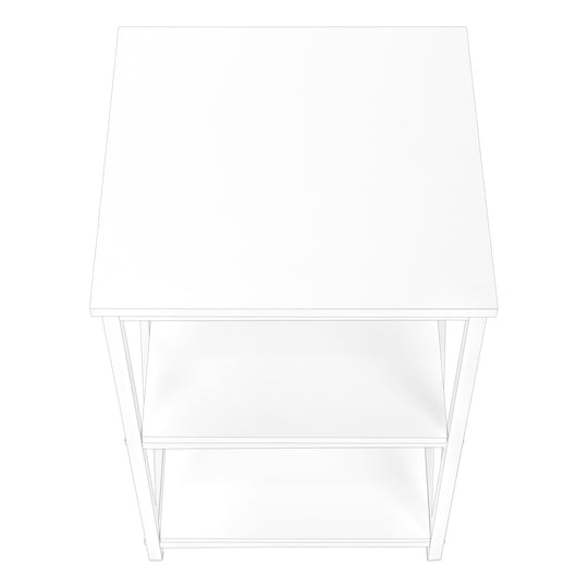 I 3599 Accent Table - 26"H / White/ White Metal - Furniture Depot