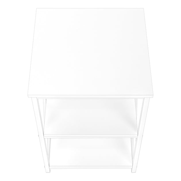I 3599 Accent Table - 26"H / White/ White Metal - Furniture Depot