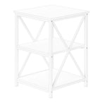 I 3599 Accent Table - 26"H / White/ White Metal - Furniture Depot