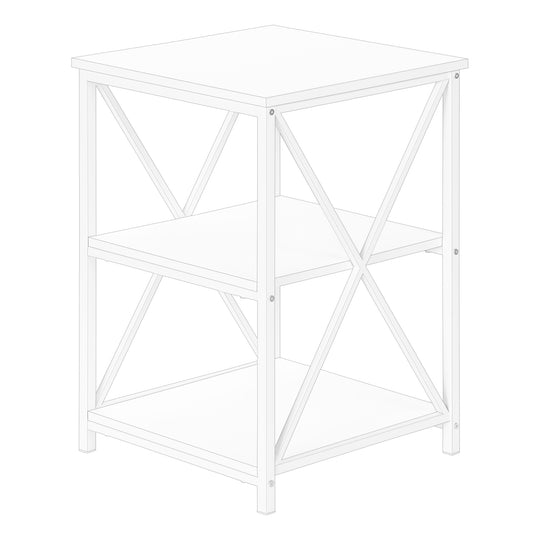 I 3599 Accent Table - 26"H / White/ White Metal - Furniture Depot