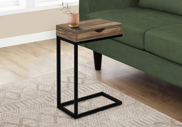 I 3602 Accent Table - Brown Reclaimed-Look / Black Metal - Furniture Depot (7881119629560)