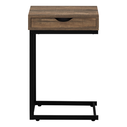 I 3602 Accent Table - Brown Reclaimed-Look / Black Metal - Furniture Depot (7881119629560)