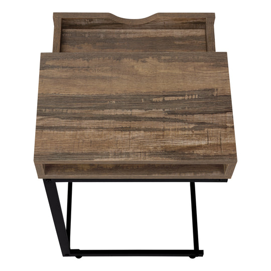 I 3602 Accent Table - Brown Reclaimed-Look / Black Metal - Furniture Depot (7881119629560)