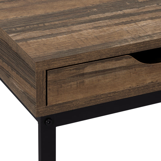 I 3602 Accent Table - Brown Reclaimed-Look / Black Metal - Furniture Depot (7881119629560)