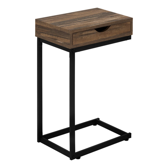 I 3602 Accent Table - Brown Reclaimed-Look / Black Metal - Furniture Depot (7881119629560)