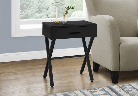 I 3605 Accent Table - 24"H / Black / Black Metal - Furniture Depot