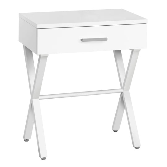 I 3606 Accent Table - 24"H / White / White Metal - Furniture Depot (7881119990008)