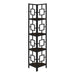 I 3612 Bookcase - 62"H / Espresso / Black Metal Corner Etagere - Furniture Depot