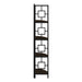 I 3612 Bookcase - 62"H / Espresso / Black Metal Corner Etagere - Furniture Depot