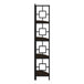 I 3612 Bookcase - 62"H / Espresso / Black Metal Corner Etagere - Furniture Depot