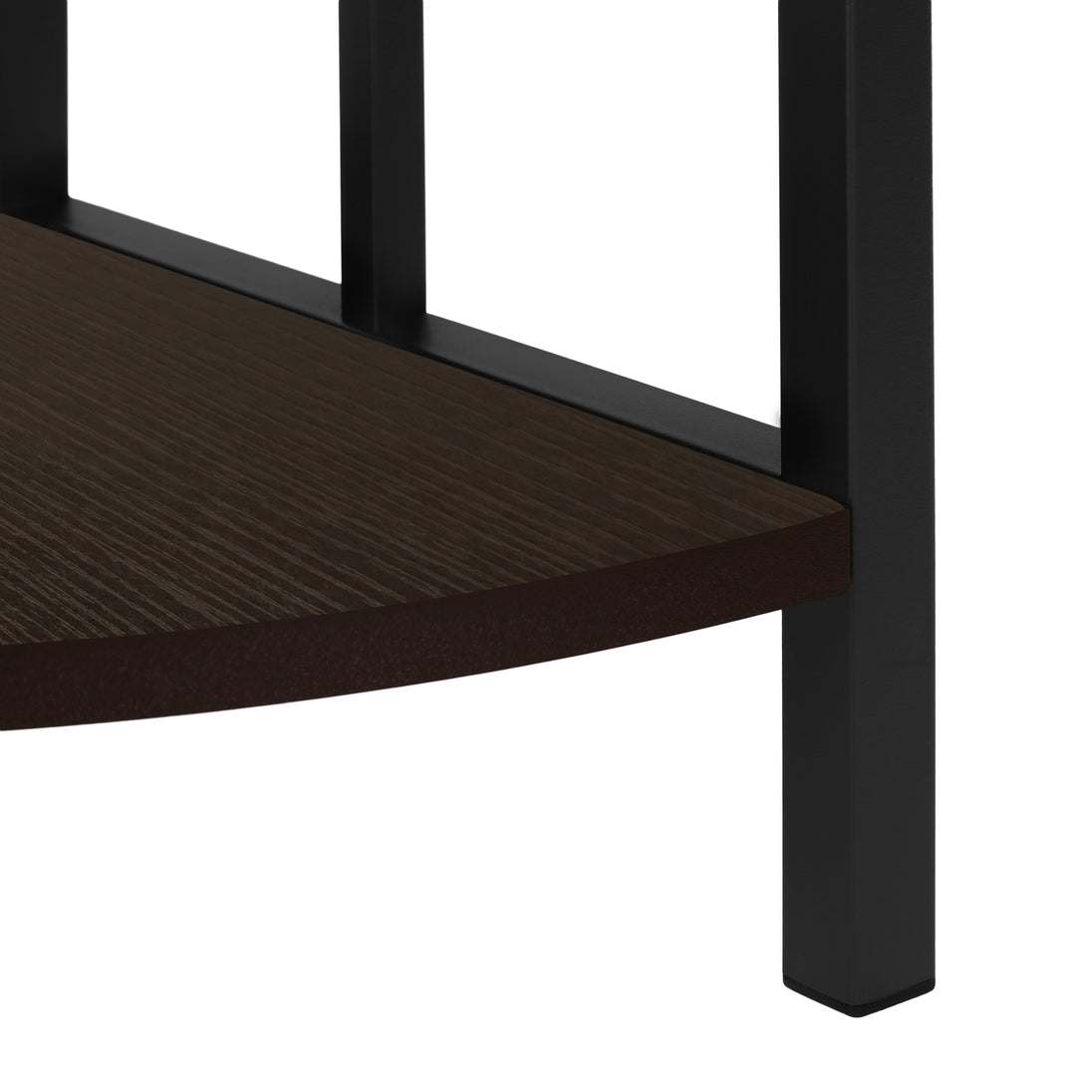 I 3612 Bookcase - 62"H / Espresso / Black Metal Corner Etagere - Furniture Depot
