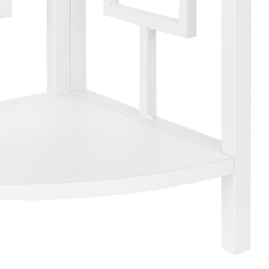 I 3613 Bookcase - 62"H / White / White Metal Corner Etagere - Furniture Depot (7881120219384)