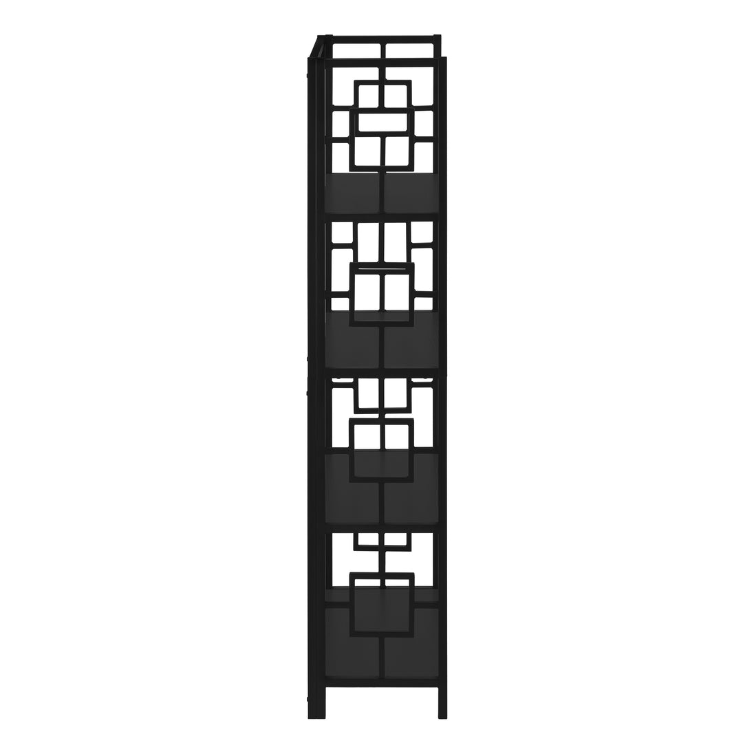 I 3615 Bookcase - 62"H / Black / Black Metal Etagere - Furniture Depot