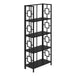 I 3615 Bookcase - 62"H / Black / Black Metal Etagere - Furniture Depot