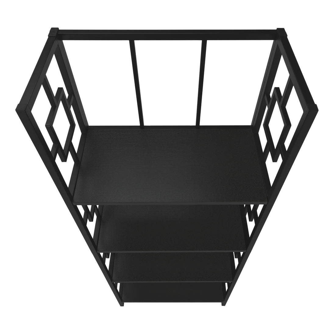 I 3615 Bookcase - 62"H / Black / Black Metal Etagere - Furniture Depot