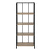 I 3616 Bookcase - 62"H / Dark Taupe / Black Metal Etagere - Furniture Depot (7881120317688)