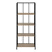 I 3616 Bookcase - 62"H / Dark Taupe / Black Metal Etagere - Furniture Depot (7881120317688)