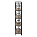 I 3616 Bookcase - 62"H / Dark Taupe / Black Metal Etagere - Furniture Depot (7881120317688)