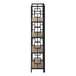 I 3616 Bookcase - 62"H / Dark Taupe / Black Metal Etagere - Furniture Depot (7881120317688)