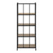 I 3616 Bookcase - 62"H / Dark Taupe / Black Metal Etagere - Furniture Depot (7881120317688)