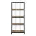 I 3616 Bookcase - 62"H / Dark Taupe / Black Metal Etagere - Furniture Depot (7881120317688)