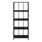 I 3617 Bookcase - 62"H / Espresso / Black Metal Etagere - Furniture Depot