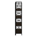 I 3617 Bookcase - 62"H / Espresso / Black Metal Etagere - Furniture Depot