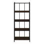 I 3617 Bookcase - 62"H / Espresso / Black Metal Etagere - Furniture Depot