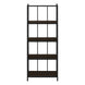 I 3617 Bookcase - 62"H / Espresso / Black Metal Etagere - Furniture Depot