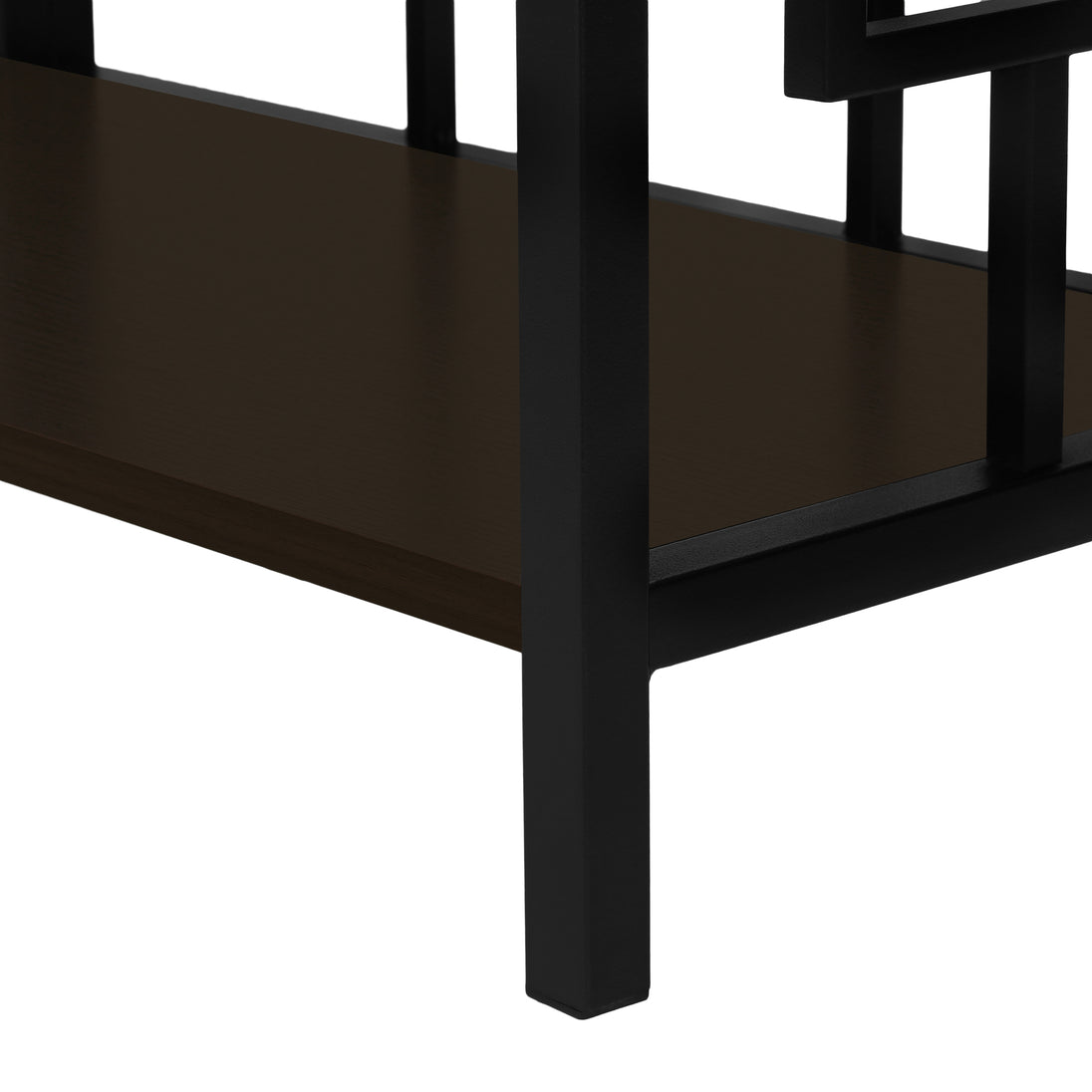 I 3617 Bookcase - 62"H / Espresso / Black Metal Etagere - Furniture Depot