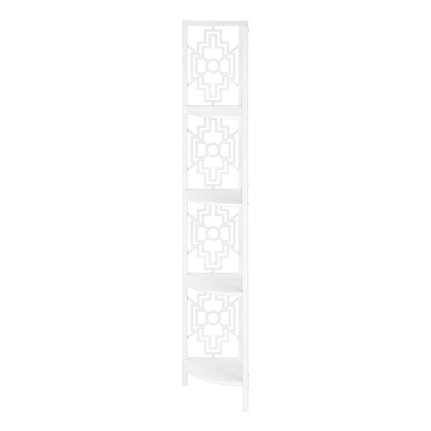 I 3623 Bookcase - 62"H / White / White Metal Corner Etagere - Furniture Depot (7881120579832)