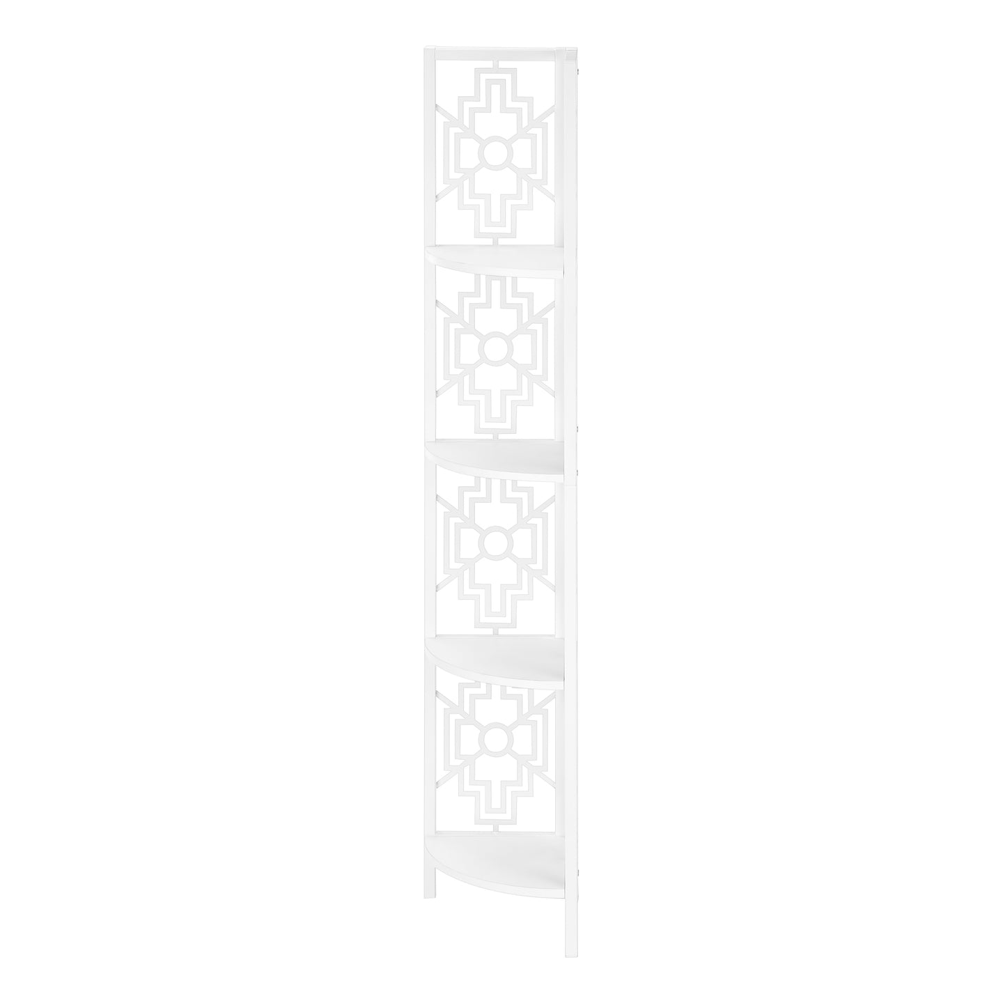 I 3623 Bookcase - 62"H / White / White Metal Corner Etagere - Furniture Depot (7881120579832)