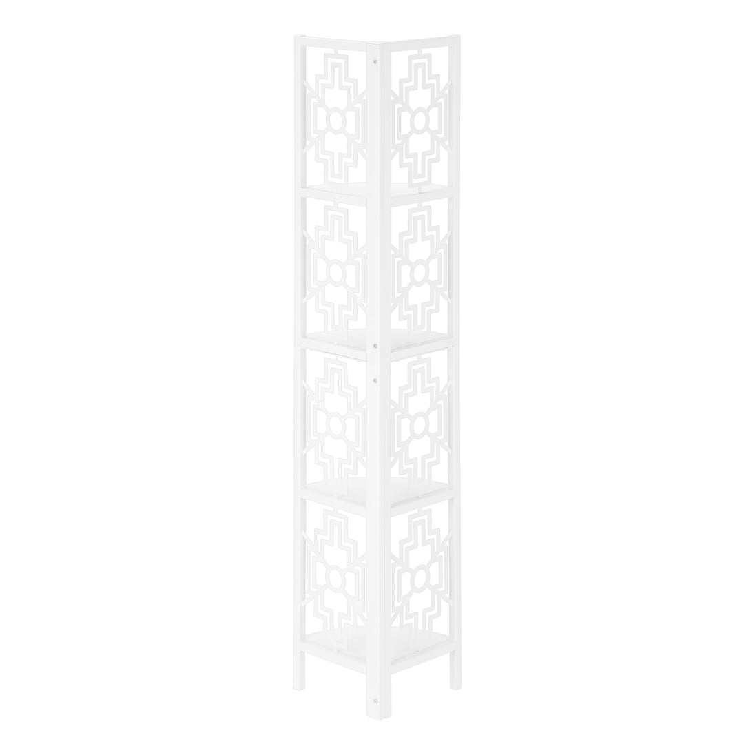 I 3623 Bookcase - 62"H / White / White Metal Corner Etagere - Furniture Depot (7881120579832)