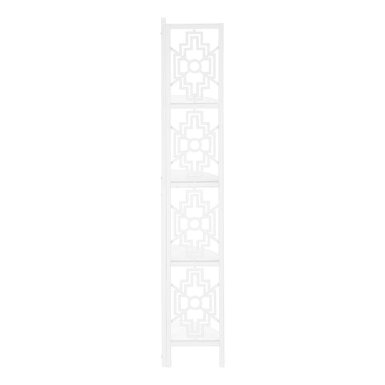 I 3623 Bookcase - 62"H / White / White Metal Corner Etagere - Furniture Depot (7881120579832)