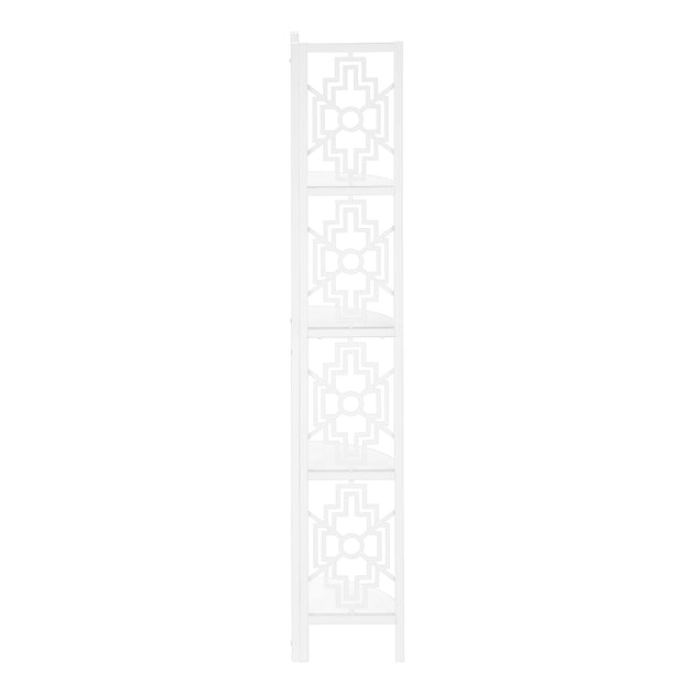 I 3623 Bookcase - 62"H / White / White Metal Corner Etagere - Furniture Depot (7881120579832)