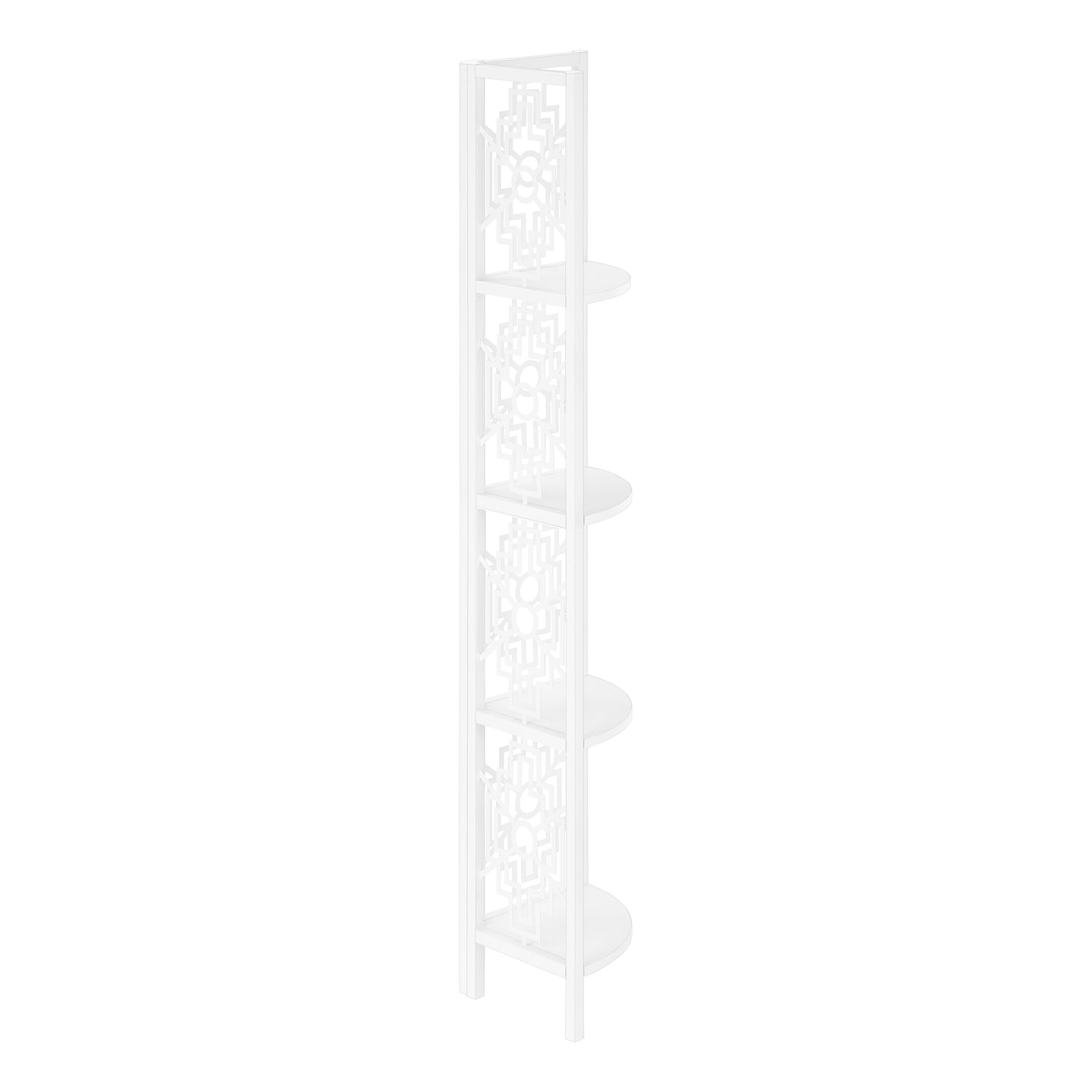 I 3623 Bookcase - 62"H / White / White Metal Corner Etagere - Furniture Depot (7881120579832)