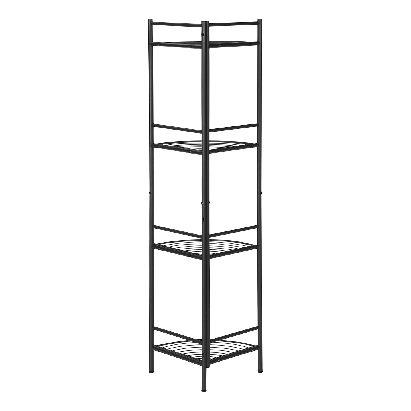 I 3625 Bookcase - 58"H / Black Metal Corner Etagere - Furniture Depot