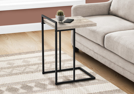 I 3632 Accent Table - 25"H / Taupe Reclaimed Wood / Black Metal - Furniture Depot (7881120874744)